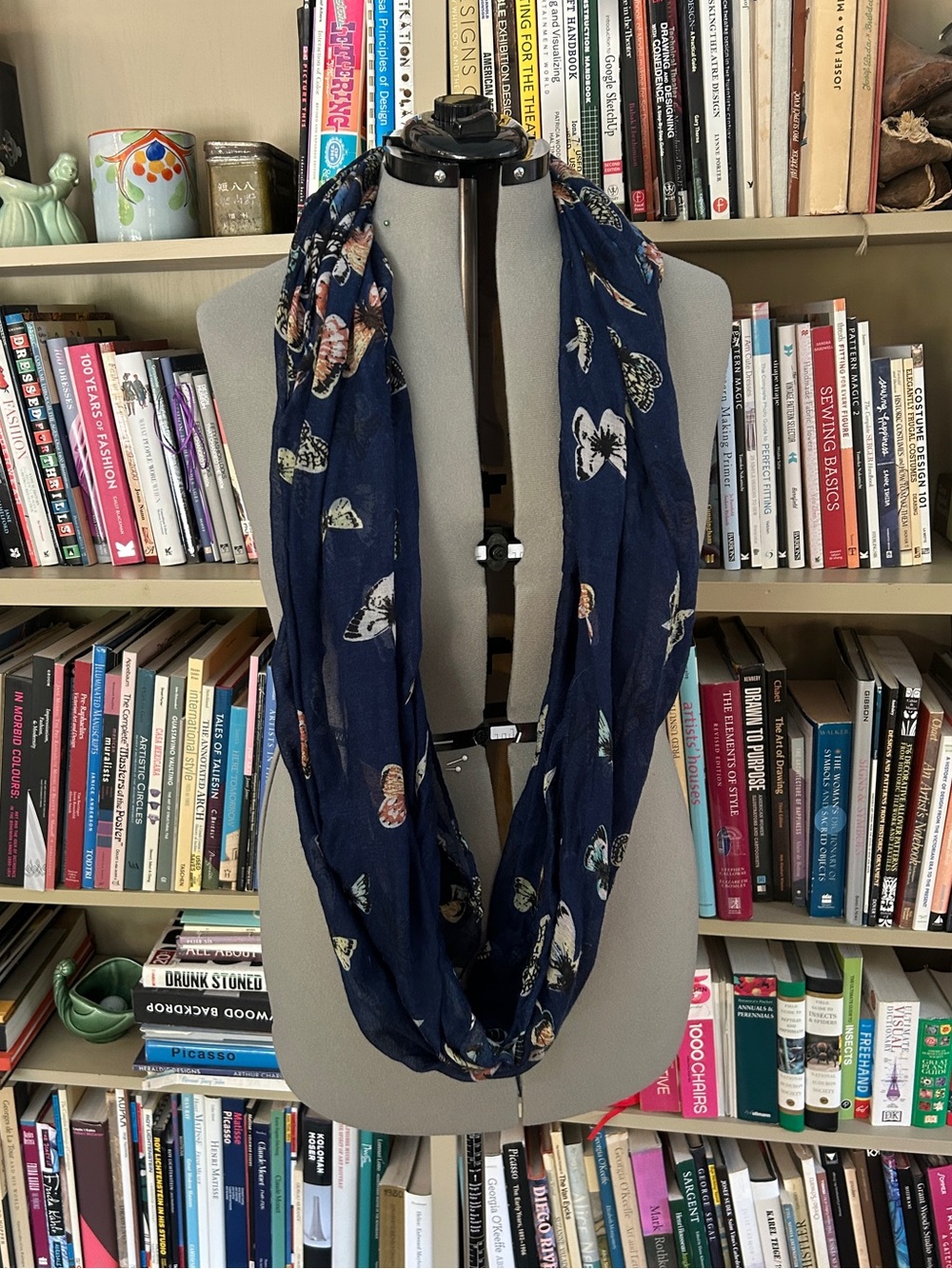 Butterfly Print Circle Scarf